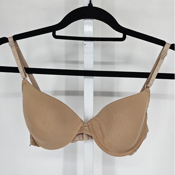 Vtg 1990s Maidenform Womens Sz 36B Classic T Shirt Bra Dark beige - Picture 1 of 3